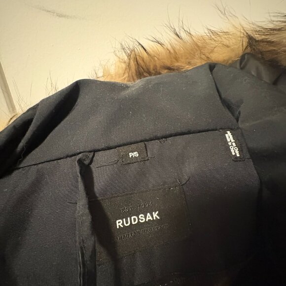 RUDSAK Men's Winter Parka – Black with Fur Trimmed Hood - Picture 3 of 3